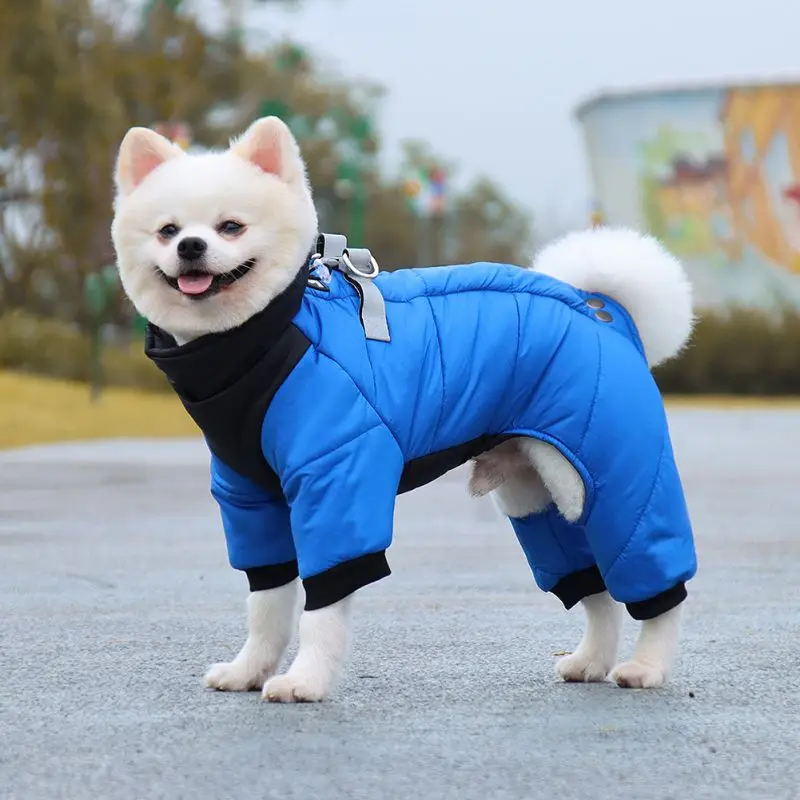 

Winter Pet Dog Clothes Thick Warm Dogs Jacket Coat with Harness Windproof Puppy Jumpsuit for Small Medium Large Dogs Cat Bulldog
