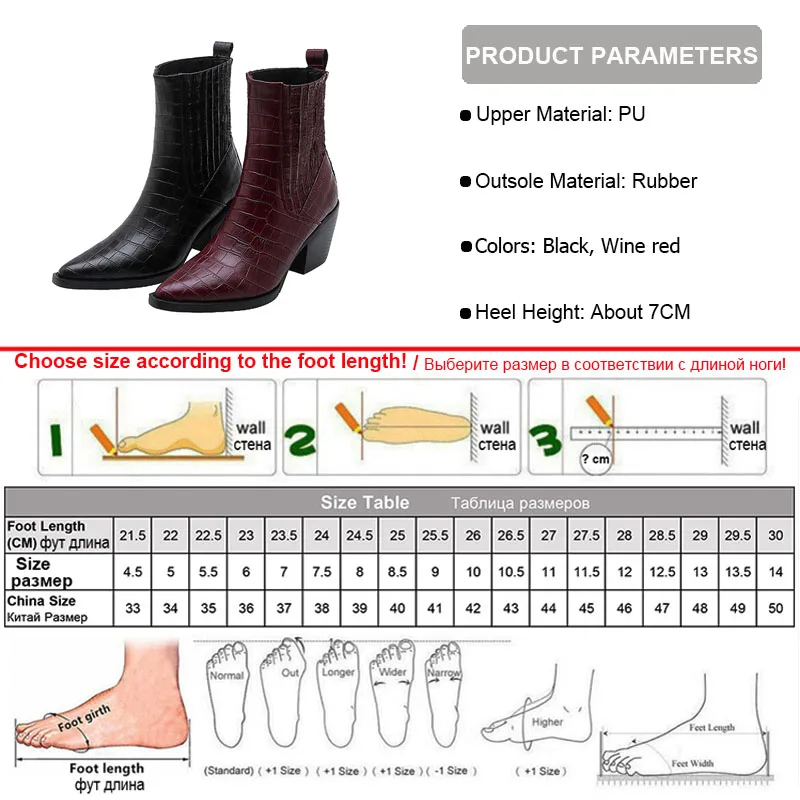 Женские ковбойские ботинки челси с заостренным носком Размеры 33-45 FT745 | Обувь
