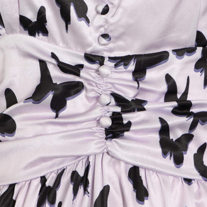 

TWOTWINSTYLE Hit Color Spring Dress For Women V Neck Long Sleeve High Waist Print Vintage Dresses Female Fashion New Stylish