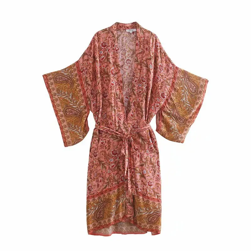 Женское модное платье-кимоно с v-образным вырезом рукавом летучая мышь свободное