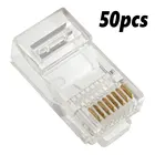 20 шт., прозрачные Разъемы RJ45 CAT5 CAT5E