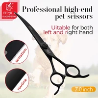fenice 7 0 inch black curved professional grooming scissors for dogs japan 440c handmade pets dog shear