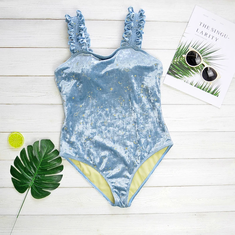 

New Summer Sexy Lace Bikini 2021 Series Swimsuit Push-ups Women's Wading One-Piece Swimsuit Pure Color Knitted Beachwear