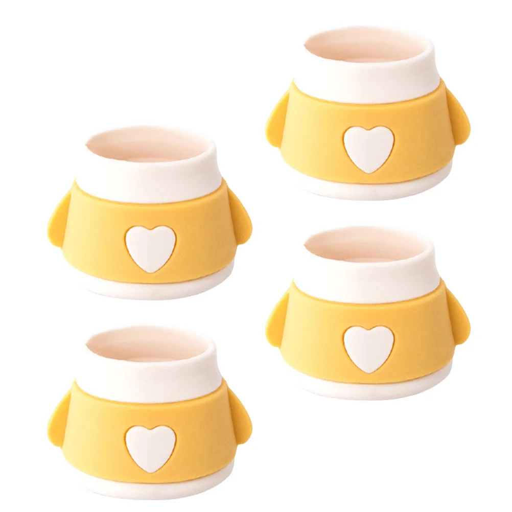 

4pcs Heart-shaped Furniture Silicon Protection Covers Silicone Chair Protector