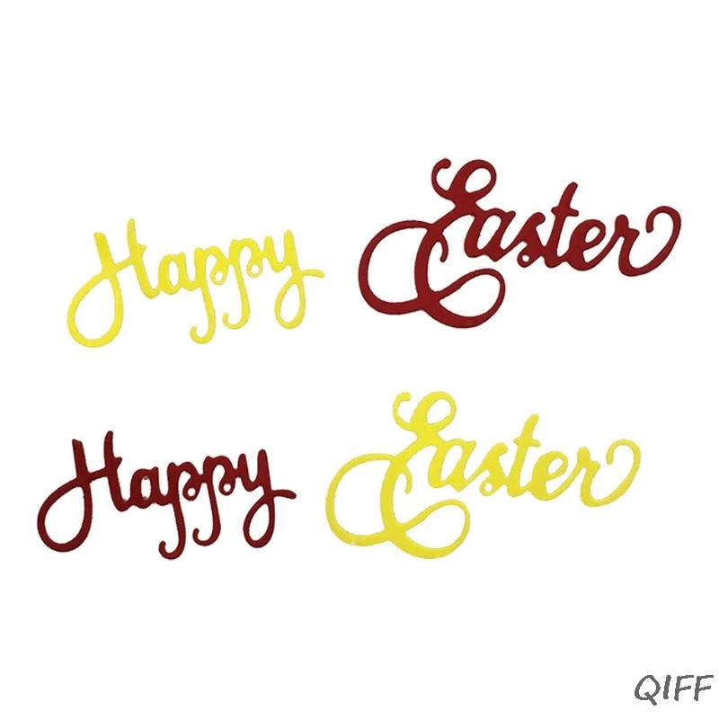 Счастливый Пасхальный текст металлические Вырубные штампы Трафаретный