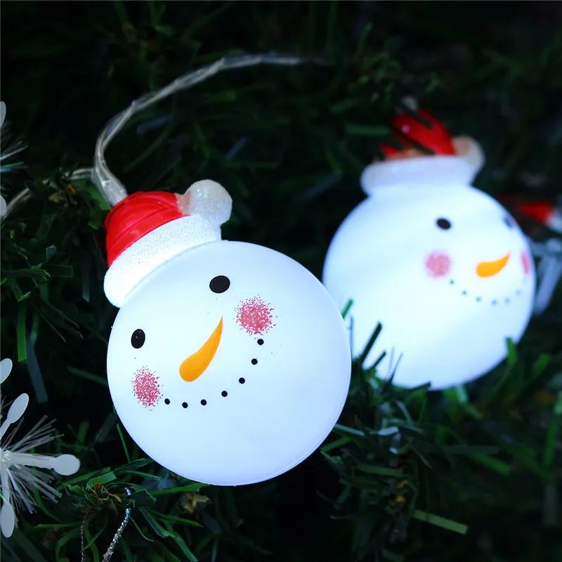 

Jiguoor 1.2M Battery Powered Operated Snowman 10 LED String Light Bulb Christmas Tree Decor Fairy Light Warm White/white