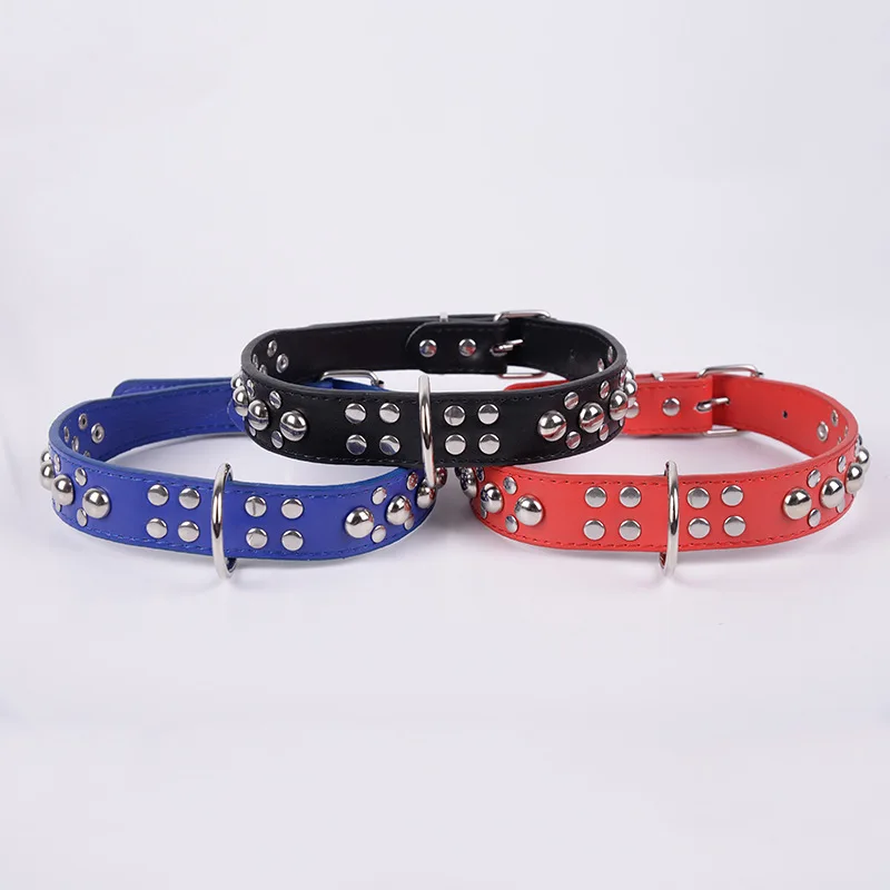 

Dog Cat Collar Leash Adjustable Collar Leash Puppy Pet Rivet PU Leather Retractable Pet Products Dogs Accessoires