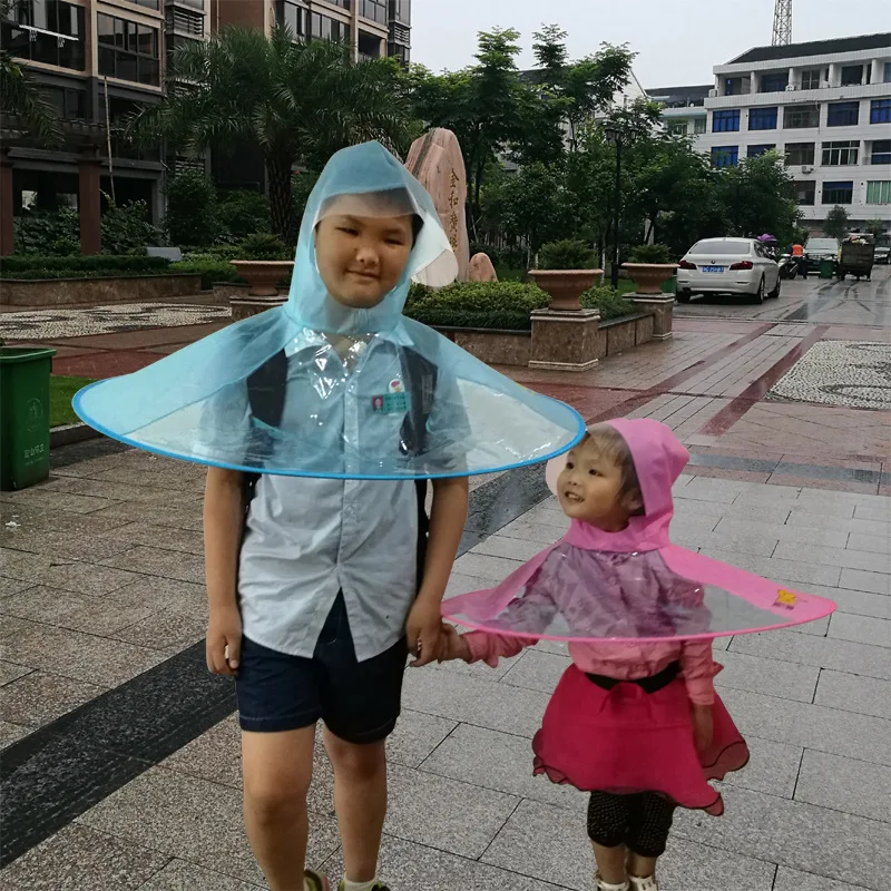 Creative raincoat Children raincoats Portable Folding Rain Coat Umbrella Hat | Детская одежда и обувь