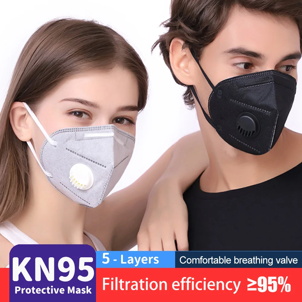 Маска KN95 с клапаном для защиты от пыли многоразовый респиратор маска фильтром