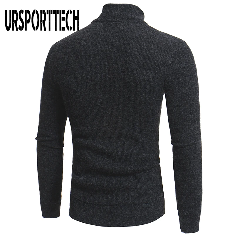Новое поступление осенний мужской свитер с высоким воротом облегающий