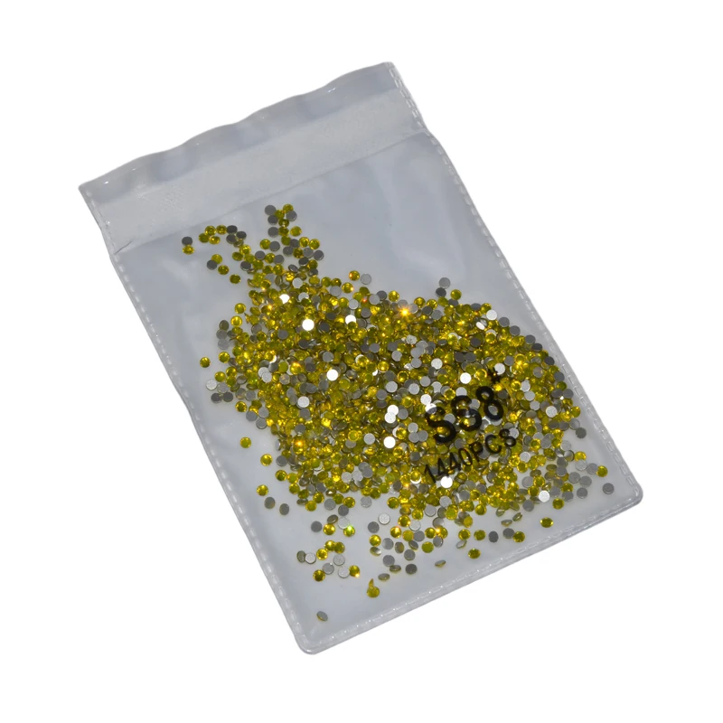 Блестящие Стразы 1440 шт цитрин стеклянные кристаллы для ногтей плоские круглые