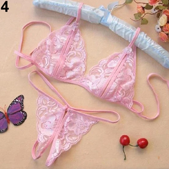 

Women's Sexy Transparent Lace Bra Slim G-String Fashion Underwear Sleepwear
