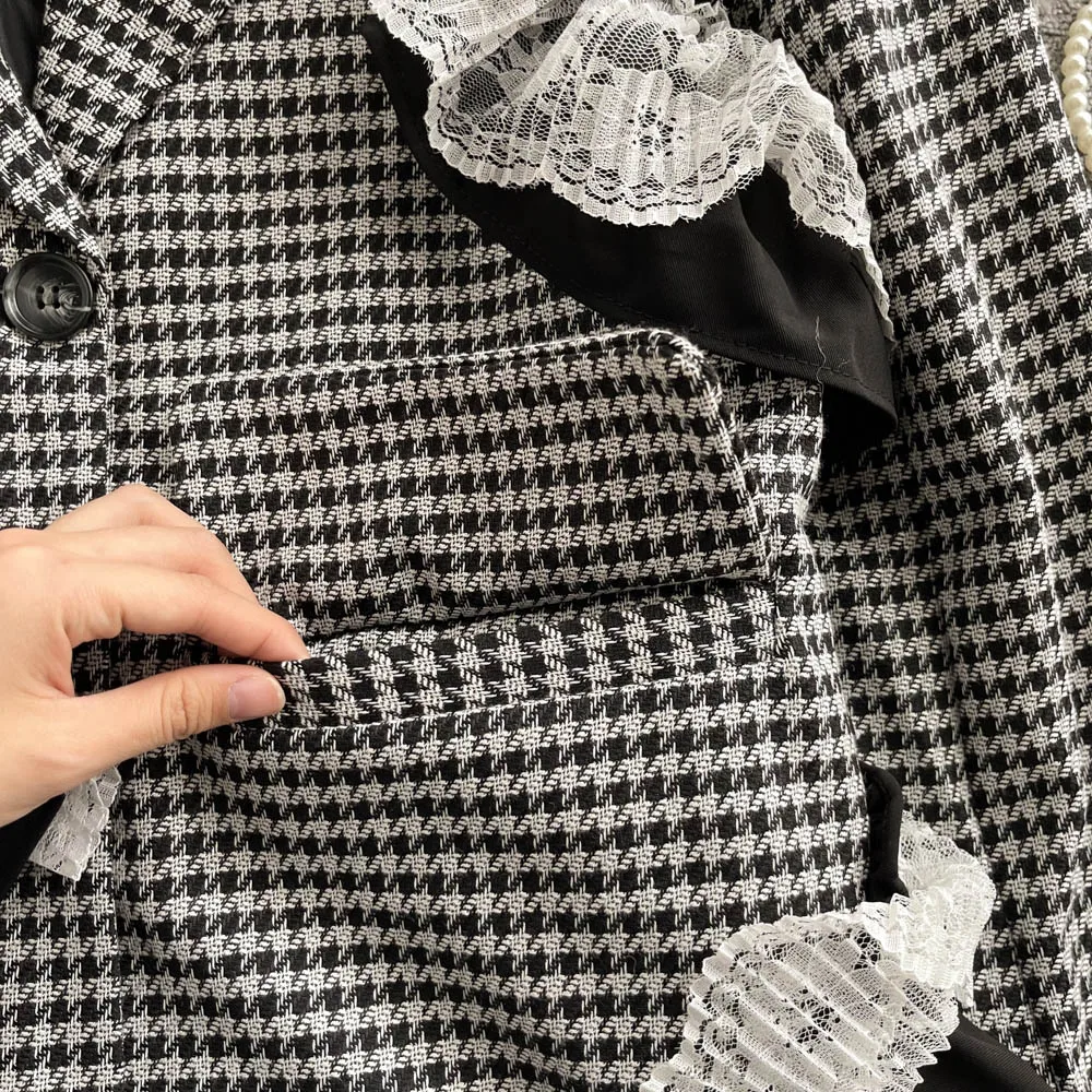 Винтажное пальто женская элегантная верхняя одежда Женская кружевная свободная