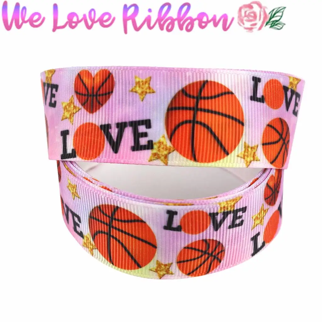 16 мм-75 мм спортивная серия Любовь Баскетбол Софтбол печатные корсаж/враг ленты DIY