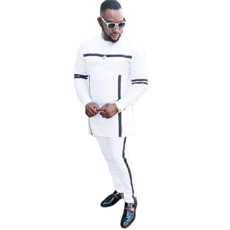 Мужские костюмы в черную полоску стиле сенатора 2021 модные африканском