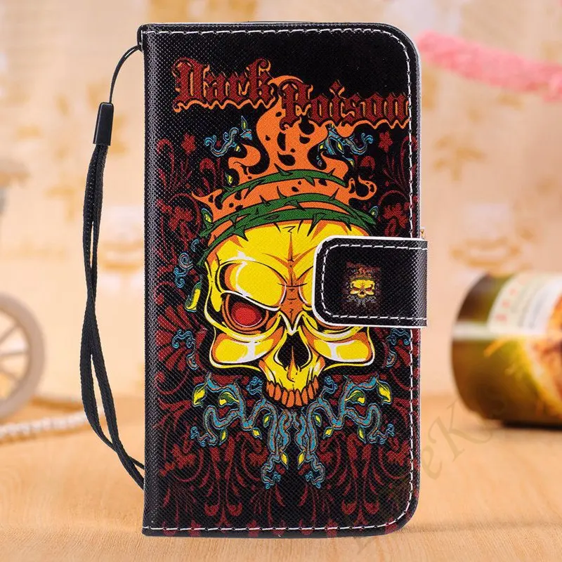 Hskull Для iPhone 6 6s 7 8 Plus X 10 кожаный чехол-книжка с узором чехол для iPhone 5 5S SE XS Max XR 11 Pro мягкий чехол-бумажник из ТПУ для телефона - Цвет: Hskull
