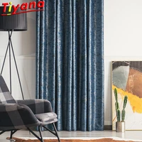 blue goldern bronzing art curtains for living room luxury velvet shiny curtain cloth blackout window drapes for bedroom vt