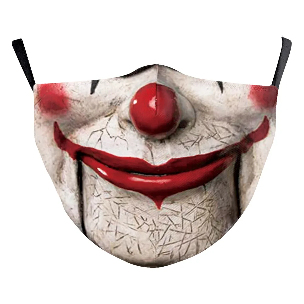 

Adult FASHION Face-Mask Joker Clown Cosplay Masks Dustproof 3D Printed Washable Kids Cartoon Reusable Adjustable Mouth Mask