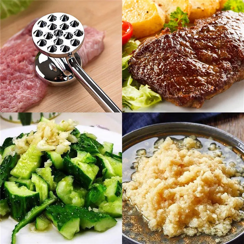 

Kitchen Dual-Sided Meat Tenderizer Non-slip Handle Meat Hammer Chicken Tenderizer Hammer Mallet Nickel Alloy Pounders For Beef