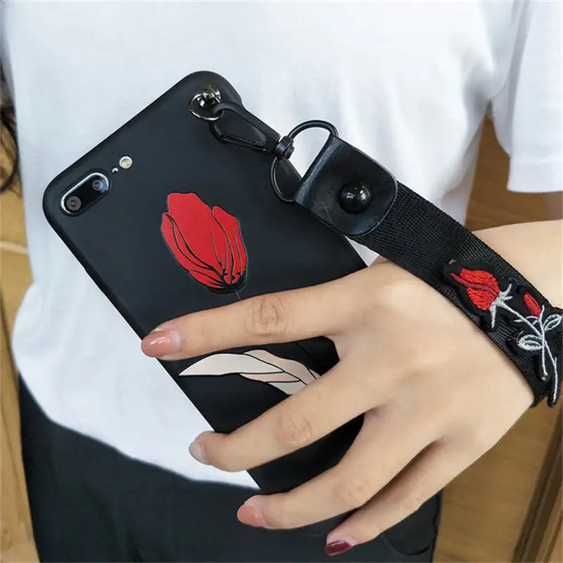 For Iphone 66S 6P 78 78plus Xxs Xr Xsmax Soft Shell Flower Embossed All-inclusive Anti-fall Phone Case |