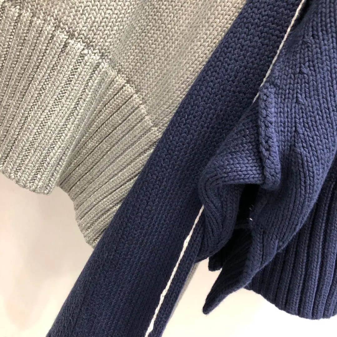 Fashion Ladies 2021 New Long Sleeve Sexy Casual Contrast Knit Turtleneck Sweater 1106