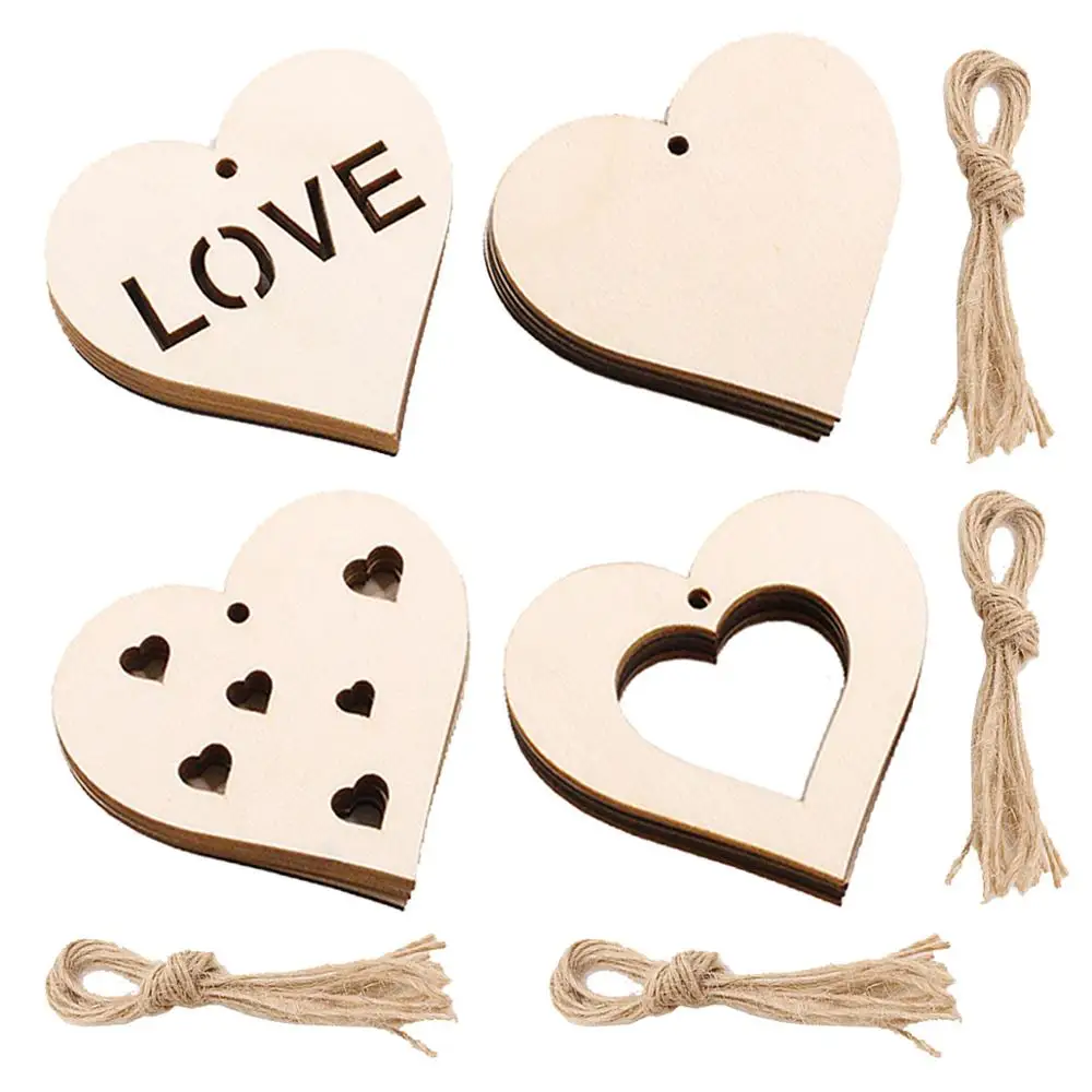 10 шт. ручной работы деревянные Любовь Сердце diy ремесло аксессуары деревянный