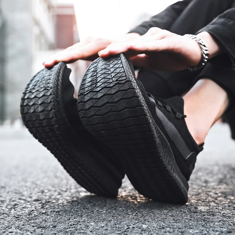 SMS New Men Sheos Mesh Fashion Sneakers Casual Running Shoes Lace-up Lightweight Shoes Outdoor Comfortable Breathable Shoes