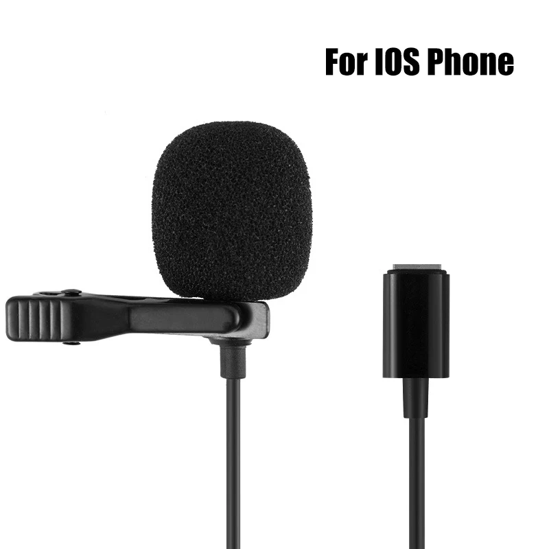 저렴한 휴대용 미니 마이크 1.5m 라펠 라발리에 마이크 클립온 마이크 아이폰 노트북 컴퓨터 PC 카메라 안드로이드 휴대 전화