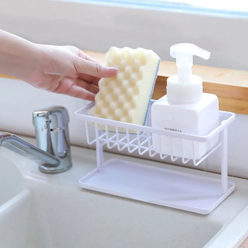 Кухонная стойка для хранения полка слива съемная моющаяся раковины губка