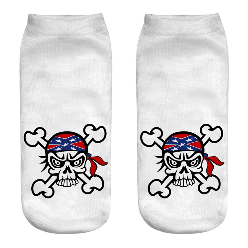 

Skeleton skull skeleton Ghost 3D Print Personality Short Socks Women Cotton Socks Harajuku Summer Ankle Socks Female