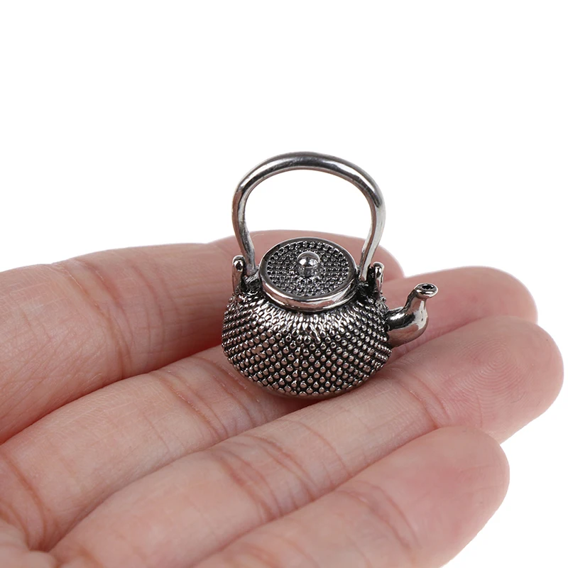 

1: 12 Dollhouse Furniture Miniature Dining Ware 6 Pcs Metal Tea Set Teapot Cup