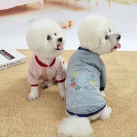 winter fleece pet dog clothes puppy korean pet clothing autumn fashion warm embroidered sweater comfortable clothes for feet