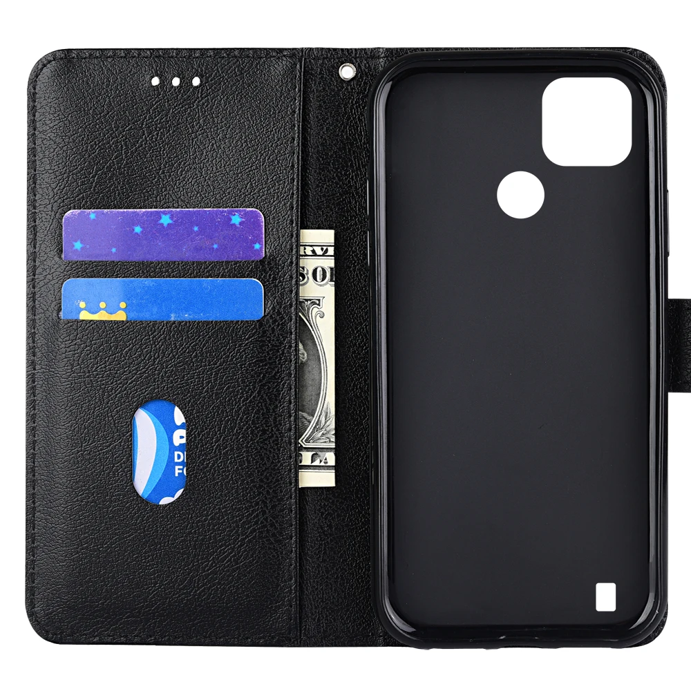 flip wallet magnetic leather case for realme c21 c 21 rmx3201 coque funda luxury vintage phone bags cover free global shipping