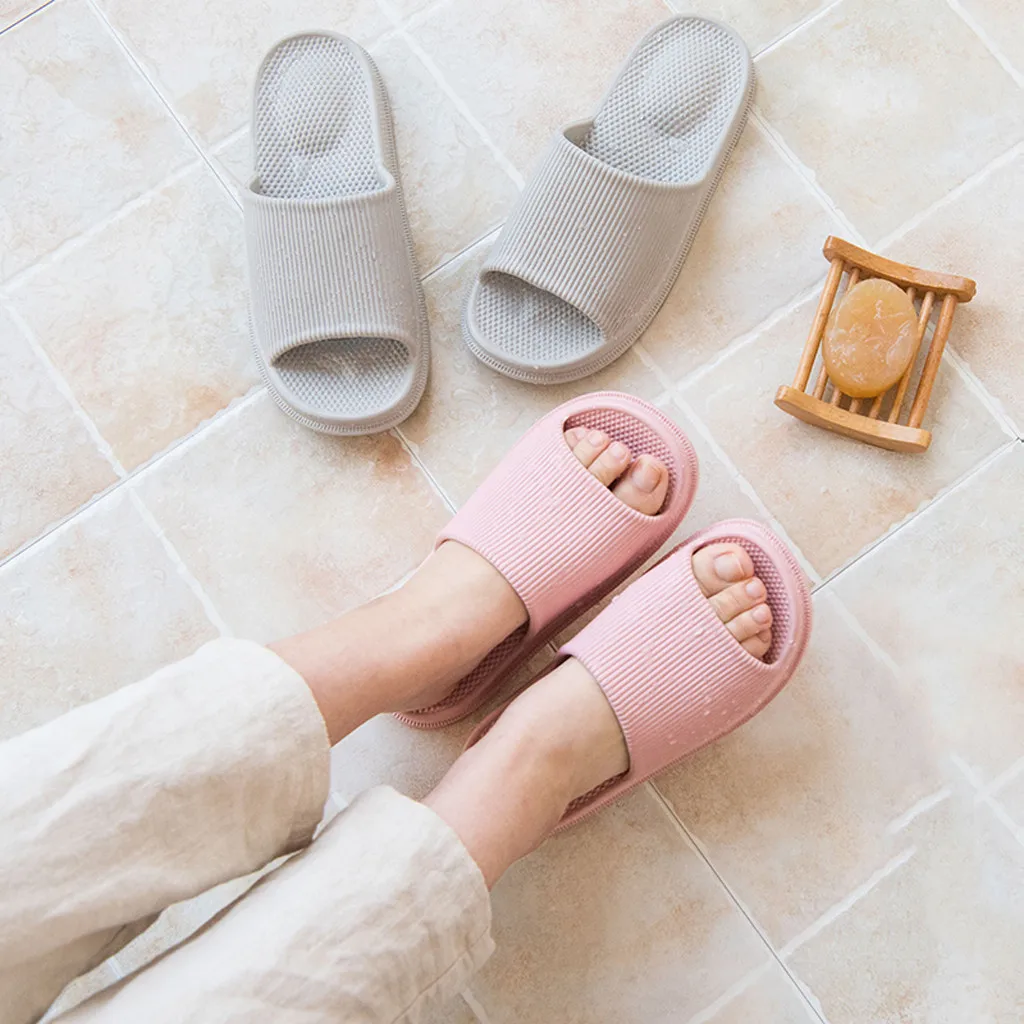 Сандалии Женские однотонные мягкая подошва для душа домашние тапочки ванной