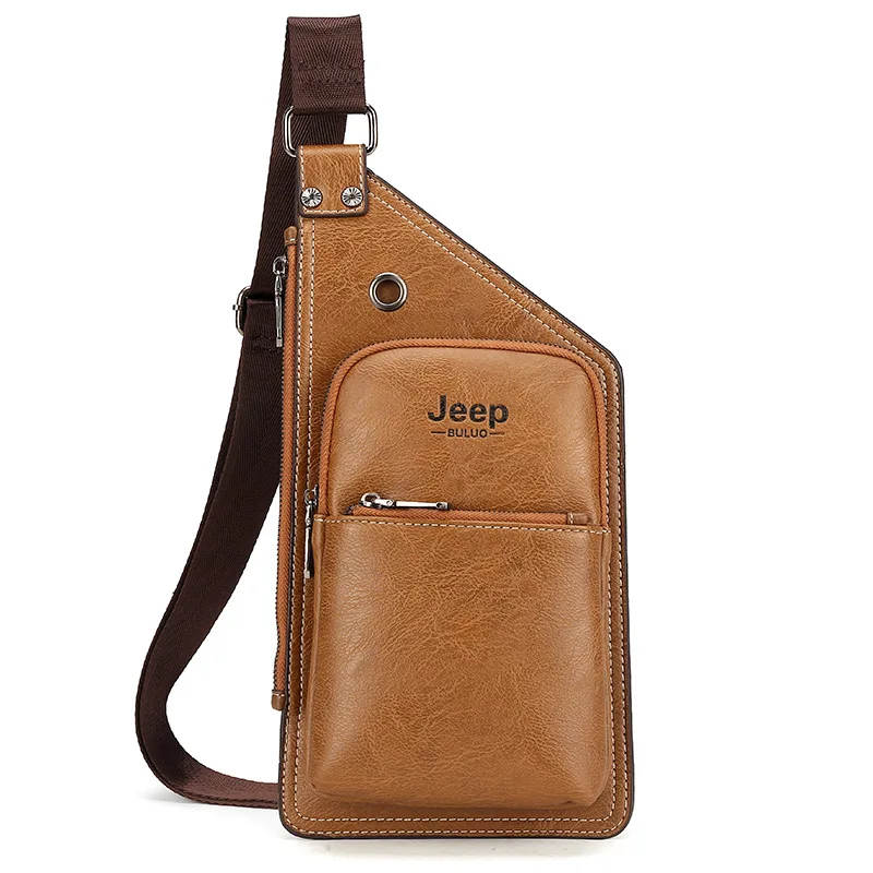 2020 Summer New Jeepbuluo Men's Chest Bag Shoulder Messenger Retro Casual Fashion For All Matching | Багаж и сумки