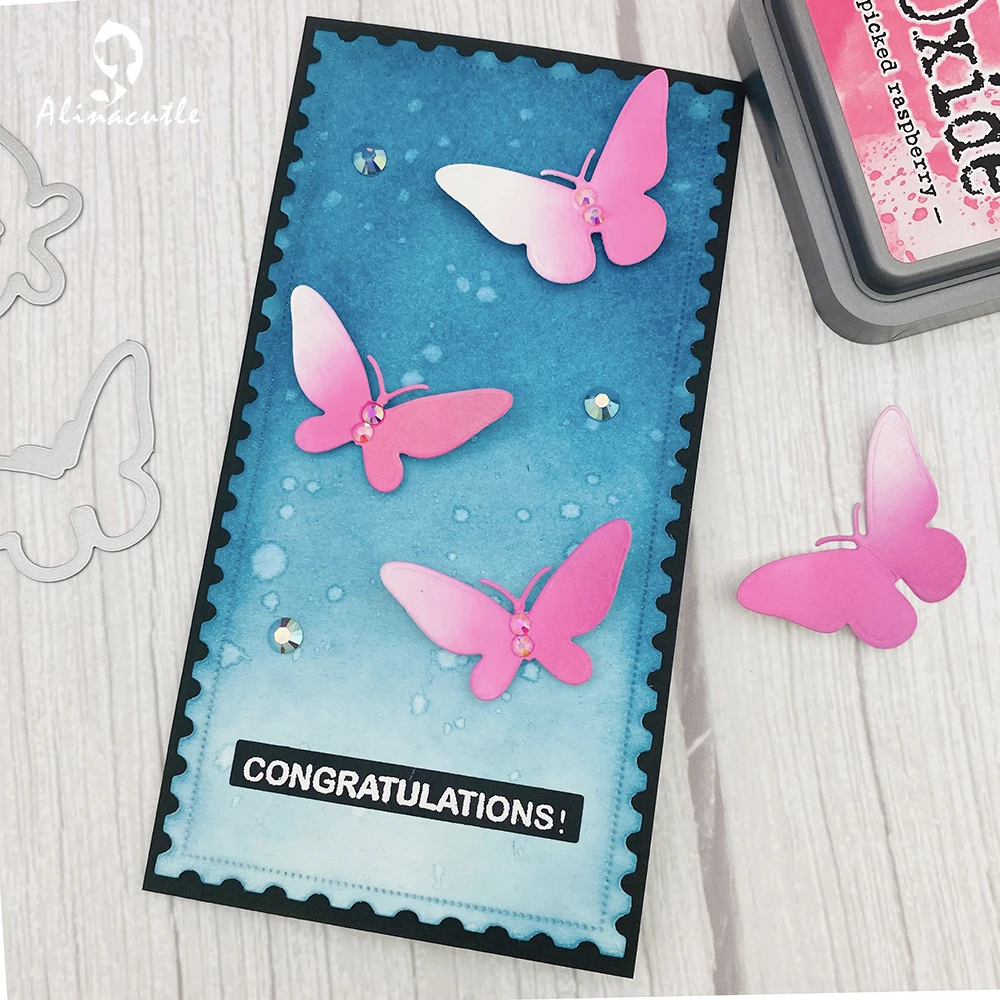 

Alinacutle Metal Cutting Dies Cut 6pc Butterfly Set Scrapbooking Paper Craft Handmade Album Card Punch Art Knife Dies