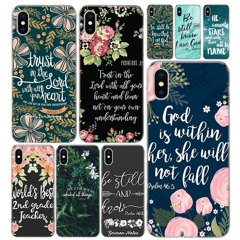 

Bible Quotes Faith Phone Case Cover For iPhone 13 11 Pro 12 Mini 7 8 6 6S Plus + XR X XS MAX SE 5 5S Art Customized Coque Cover