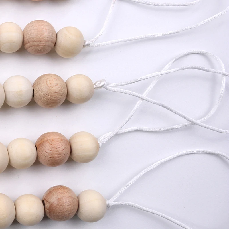 Soporte de cadena para chupete, suministros infantiles, 1 pieza, Auxiliar de comida, regalo para ni&ntilde;os, antip&eacute;rdida de silicona/Cadena de mordedor de madera para beb&eacute;-4