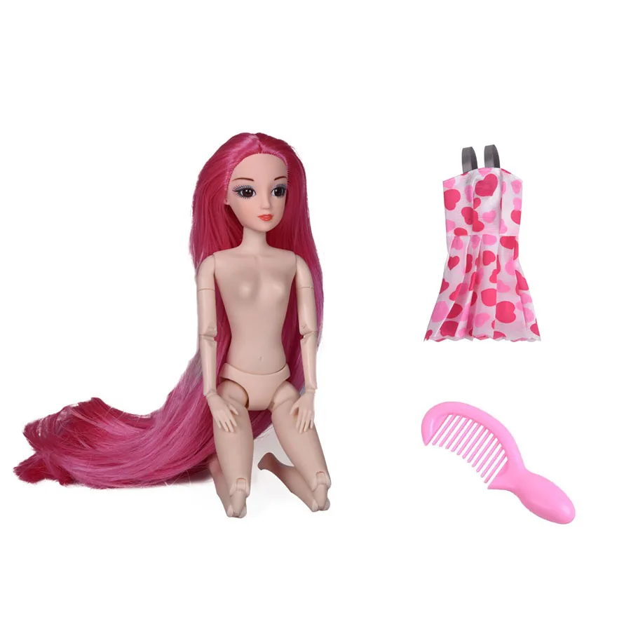 Куклы игрушки для детей brinquedo menina princesas волосы для 20 активных суставов 3D глаз DIY 30 см тело мода девушка подарок