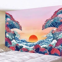 japanese style tapestry wall hanging wall art table cloth bedroom landscape painting tapestry home decoration dorm decor