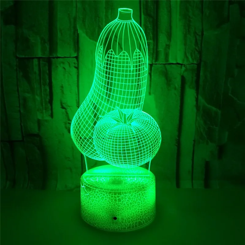 

Eggplant 3d Illusion Lamp Night Light 16 Colors with Remote Control Creative Gift for Child Bedroom Decoration