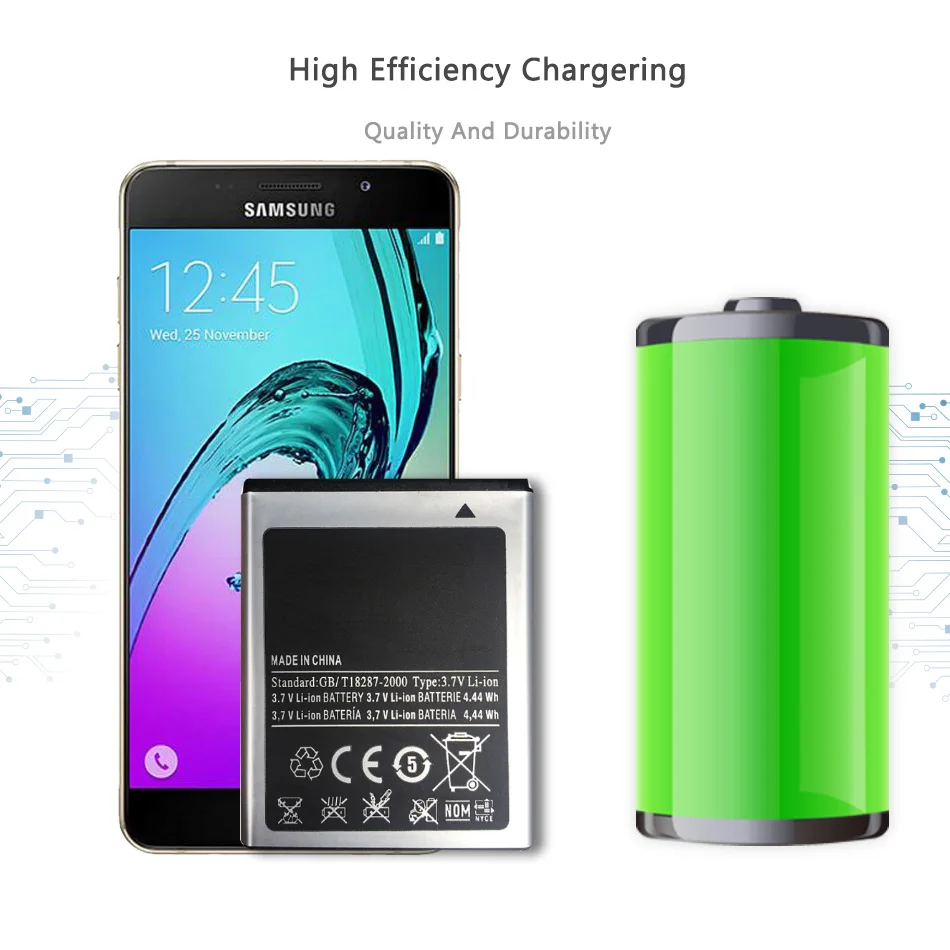 

High Quality 1200mAh EB494353VU Battery for Samsung Galaxy mini GT S5570 S5250 S5330 S5750 S7230 T499 GT-i5510 Mobile Phone