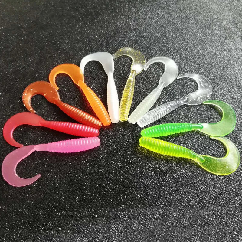 

1kg Wholesale Fishing Lures 4cm/5.5cm/7cm Wobblers Carp Fishing Soft Bait Swimbait Tail Grub Lures Silicone Artificial bait