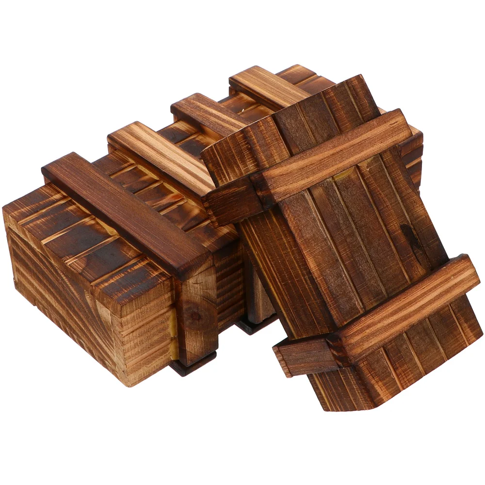

2pcs Secret Puzzle Box Wooden Secret Gift Cards Case Holder Puzzle Boxes Case