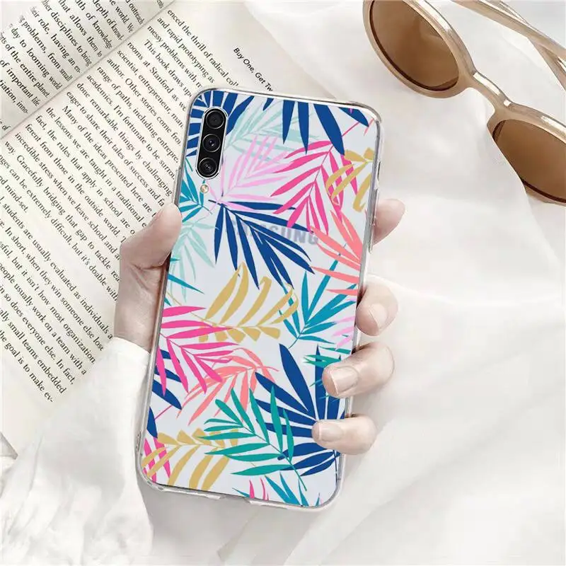 

Retro flower leaf Phone Case Transparent for Samsung s9 s10 s20 Huawei honor P20 P30 P40 xiaomi note mi 8 9 pro lite plus
