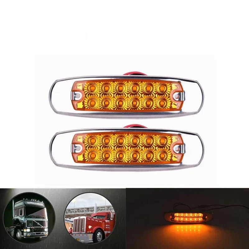 

2 шт. 12 В Желтый Белый Красный Янтарный водонепроницаемый 12 светодиодов морской светодиодный габаритный фонарь габаритные огни Задний стоп-...