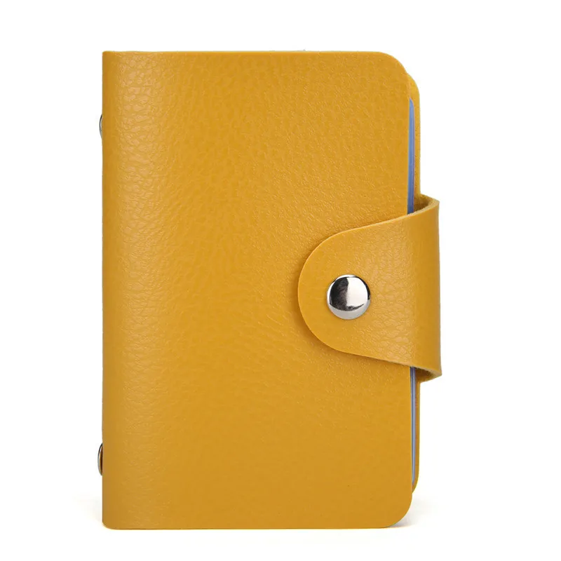 

1pc PU Function 24 Bits Credit Card Holder Solid Color Card Case Business ID Card Organizer Portable Men Women Wallets Supplies