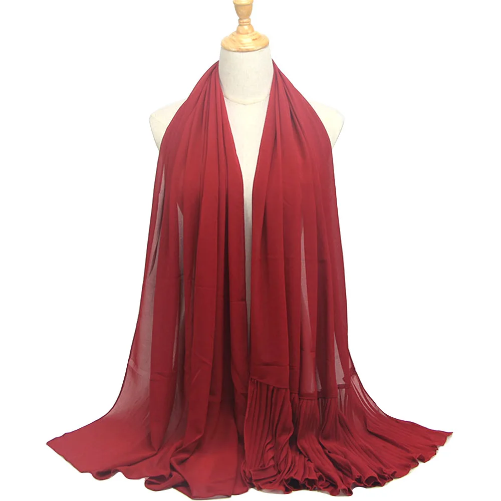 Новинка 180*70 см Женский мусульманский Макси шифоновый мерцающий тюрбан в форме