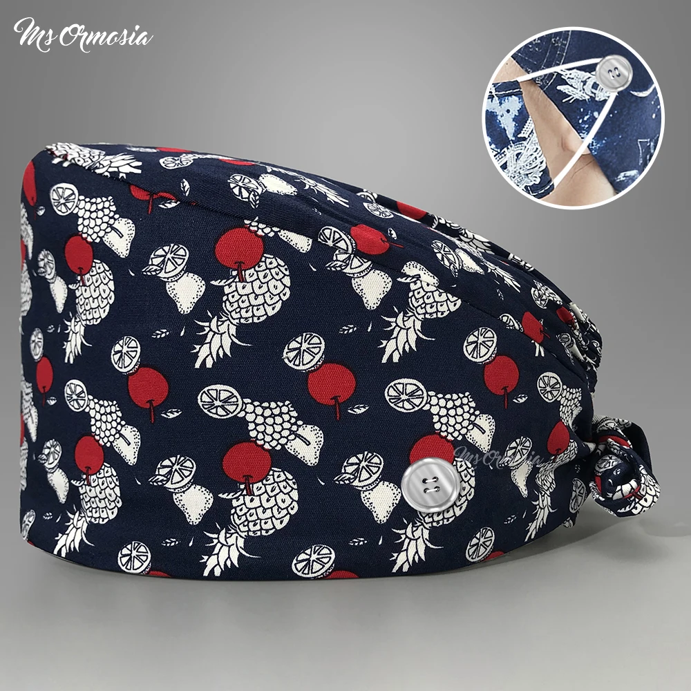 

nurse cap women's Cotton scrubs caps weat-absorbent unisex Section pet grooming nursing work hats lab scrub hat Beautician hat