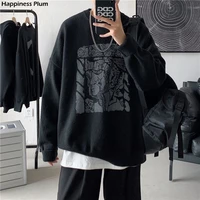 oversize men sweater autumn korean style fashion harajuku pullovers autumn hip hop male knitted sweater mens clothing